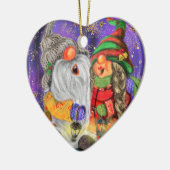 Happy Couple Gnome Weihnachtsdekoration Keramik Ornament (Links)