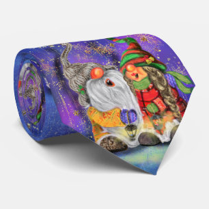 Happy Couple Gnomes Funny Christmas Neck Tie Krawatte