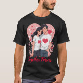 Happy Couple in Matching Heart Shirts (Vorderseite)