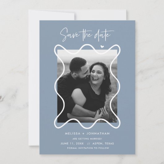 Happy Couple Save the Date Hochzeitsankündigung (Vorderseite)