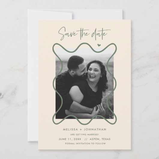 Happy Couple Save the Date Hochzeitsankündigung (Vorderseite)