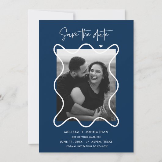 Happy Couple Save the Date Hochzeitsankündigung (Vorderseite)