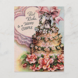Happy Couple Wedding Cake Postkarte