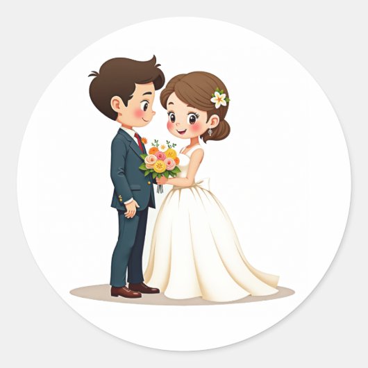 Happy Couple Wedding Sticker (Vorderseite)