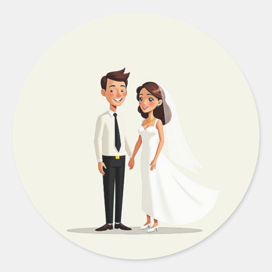 Happy Couple Wedding Vows Sticker (Vorderseite)