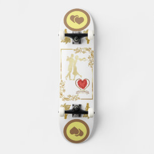 Happy Couples tanzen Valentinvektordesign Skateboard