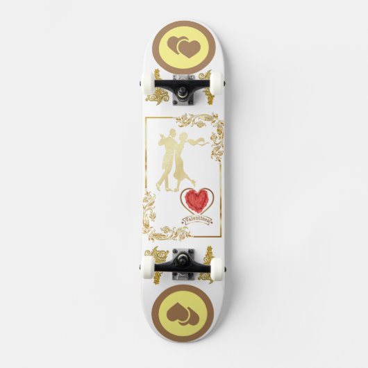 Happy Couples tanzen Valentinvektordesign Skateboard (Vorderseite)