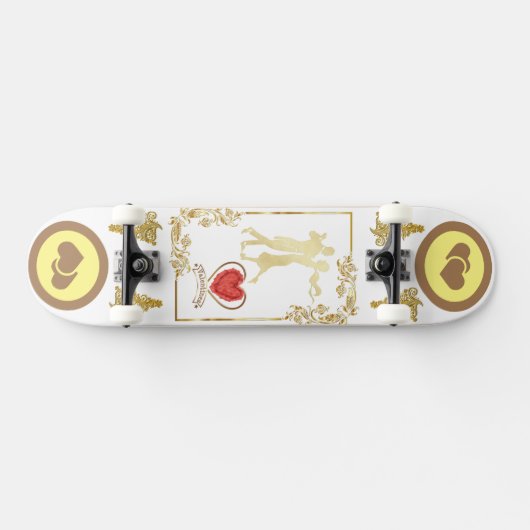 Happy Couples tanzen Valentinvektordesign Skateboard (Horizontal)