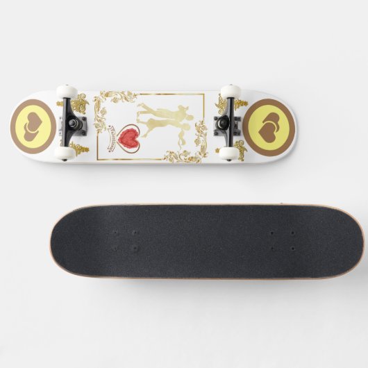 Happy Couples tanzen Valentinvektordesign Skateboard (Horizontal)