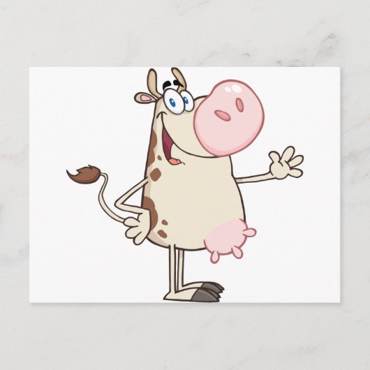 Happy Cow Cartoon Mascot Postkarte (Vorderseite)