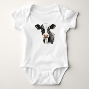 Happy Cow Face Baby Strampler