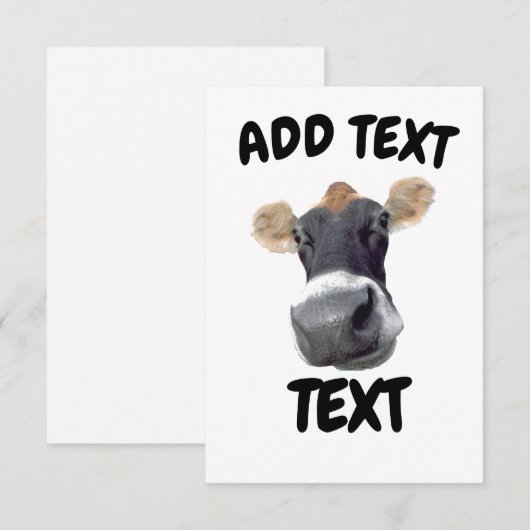 Happy Cow Face Dankeskarte (Vorne/Hinten)