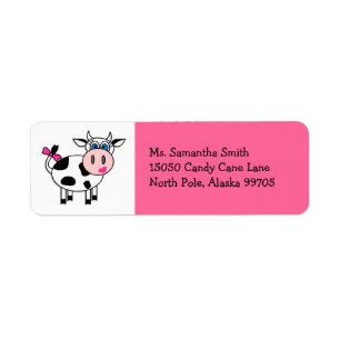 Happy Cow Girl Pink Rücksendeadresse Label