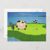 Happy Cow Golf Sport Postkarte (Vorne/Hinten)