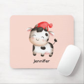 Happy Cow in einem Niedlichen Red Hat Mousepad (Mit Mouse)