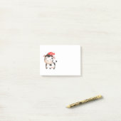 Happy Cow in einem Niedlichen Red Hat Post-it Klebezettel (Auf Schreibtisch)