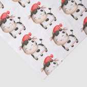 Happy Cow in einem Niedlichen Red Hat Seidenpapier (Detail)