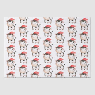 Happy Cow in einem Niedlichen Red Hat Seidenpapier