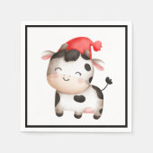 Happy Cow in einem Niedlichen Red Hat Serviette (Vorderseite)