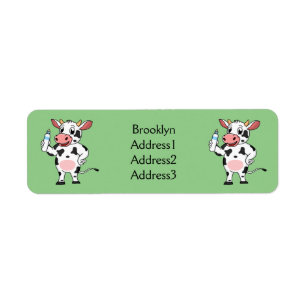 Happy Cow mit Babyflasche Cartoon