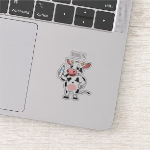 Happy Cow mit Babyflasche Cartoon Aufkleber