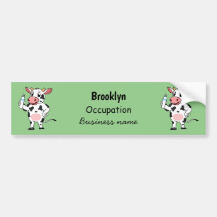 Happy Cow mit Babyflasche Cartoon Autoaufkleber