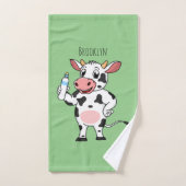 Happy Cow mit Babyflasche Cartoon Badhandtuch Set (Handtuch)