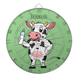 Happy Cow mit Babyflasche Cartoon Dartscheibe