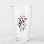 Happy Cow mit Babyflasche Cartoon Glas (Vorderseite)