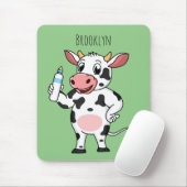 Happy Cow mit Babyflasche Cartoon Mousepad (Mit Mouse)