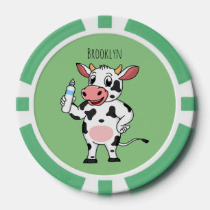 Happy Cow mit Babyflasche Cartoon Pokerchips