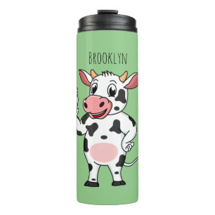 Happy Cow mit Babyflasche Cartoon Thermosbecher