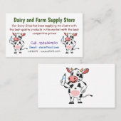 Happy Cow mit Babyflasche Cartoon Visitenkarte (Vorne/Hinten)