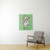 Happy Cow mit Babyflasche Cartoon Wandteppich (Beispiel)
