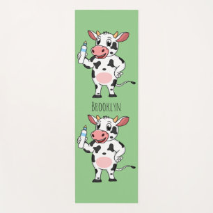 Happy Cow mit Babyflasche Cartoon Yogamatte