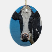 Happy Cow Portrait Keramik Ornament (Rechts)