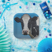 Happy Cow Portrait Pappteller (Party)
