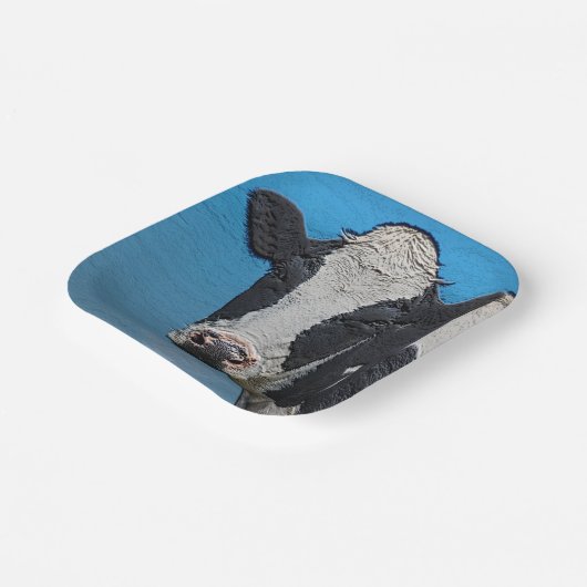 Happy Cow Portrait Pappteller (Gewinkelt)