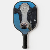 Happy Cow Portrait Pickleball Schläger (Rückseite)