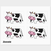 Happy Cow Rechteckiger Aufkleber (Blatt)