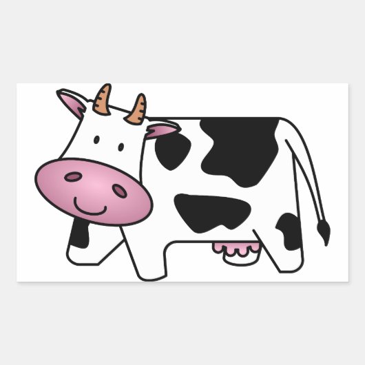 Happy Cow Rechteckiger Aufkleber (Vorderseite)