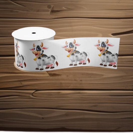 Happy Cow Satin Ribbon Satinband