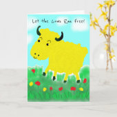 Happy Cow Vegan Geburtstag Karte (Gelbe Blume)