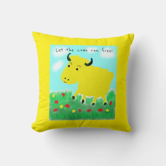 Happy Cow Vegan Kissen (Vorderseite)