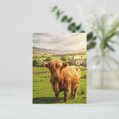 Happy Cow Watercolor Postcard Postkarte (Stehend Vorderseite)