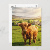 Happy Cow Watercolor Postcard Postkarte (Vorne/Hinten)