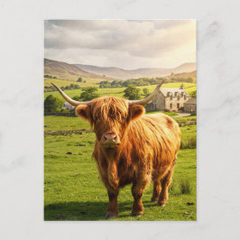 Happy Cow Watercolor Postcard Postkarte