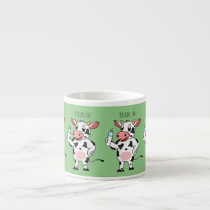 Happy cow with baby bottle cartoon   espressotasse