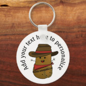 Happy Cowboy Potato Personalisiert Schlüsselanhänger (Vorderseite)