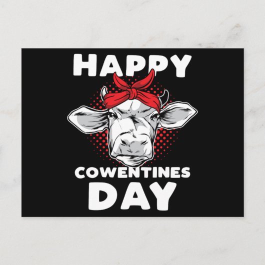 Happy Cowentines Day Geschenk Kuh Lover Valentine Postkarte (Vorderseite)